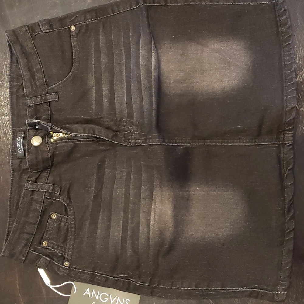 Womens denim skirt mini black NWT size m